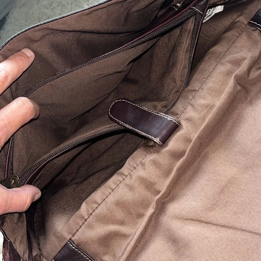 Vintage Leather Messenger Bag Shoulder Strap Brown Laptop Briefcase